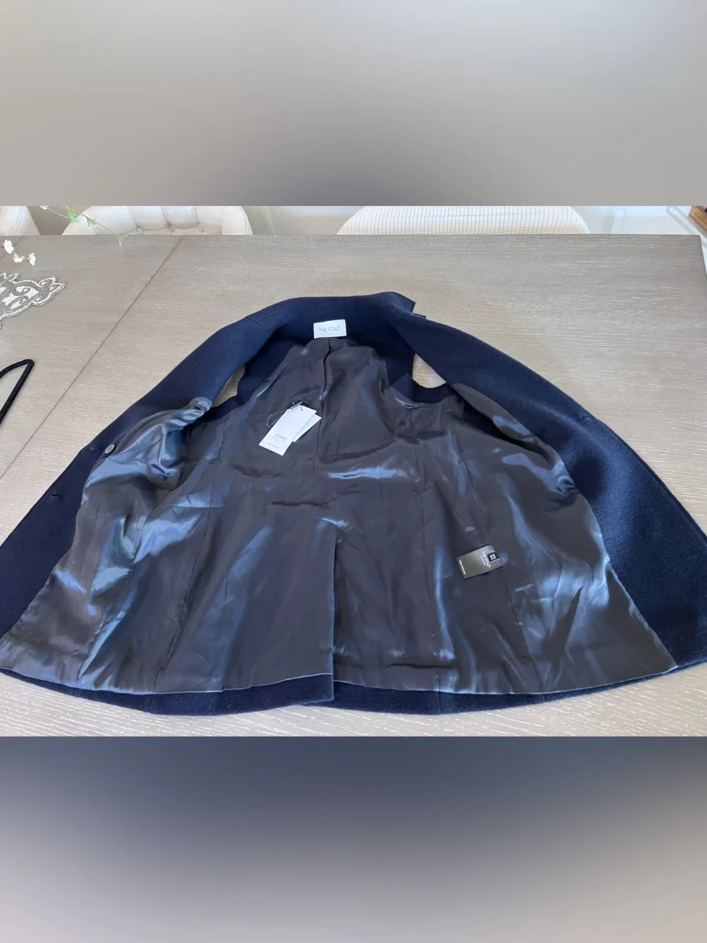 The Fold navy blue Sleeveless Double-Breasted Vest Coat